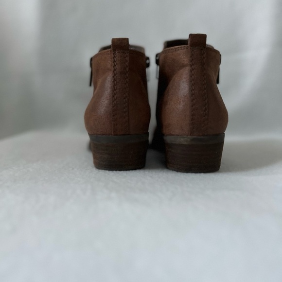 Carlos by Carlos Santana Size 8 1/2 Brown Fabric Double Zippered Ankle Booties - Picture 12 of 14